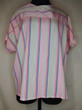 Women’s Pink Multi-Stripe Short Sleeve Top